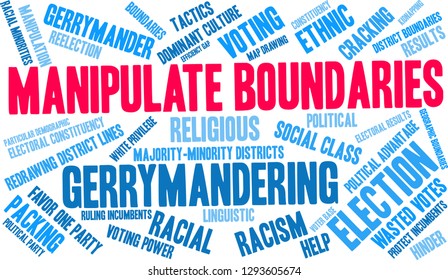Manipulate Boundaries word cloud on a white background. 