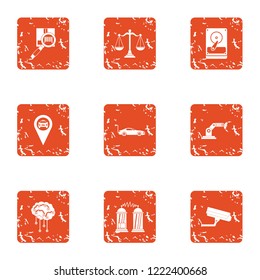 Manipulate icons set. Grunge set of 9 manipulate vector icons for web isolated on white background