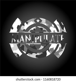 Manipulate on grey camouflage texture