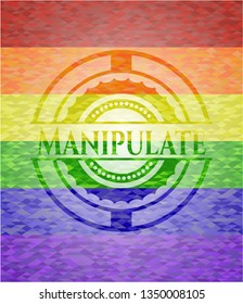 Manipulate on mosaic background with the colors of the LGBT flag