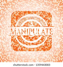 Manipulate orange mosaic emblem