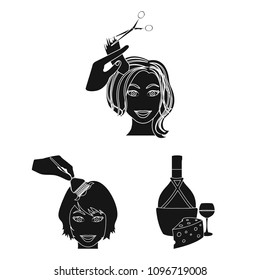 Manipulation by hands black icons in set collection for design. Hand movement vector symbol stock web illustration.