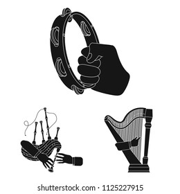 Manipulation by hands black icons in set collection for design. Hand movement vector symbol stock web illustration.