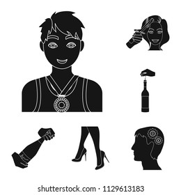 Manipulation by hands black icons in set collection for design. Hand movement vector symbol stock web illustration.