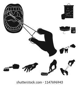 Manipulation by hands black icons in set collection for design. Hand movement in medicine vector symbol stock web illustration.