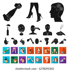 Manipulation by hands black,flat icons in set collection for design. Hand movement vector symbol stock web illustration.