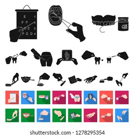Manipulation by hands black,flat icons in set collection for design. Hand movement in medicine vector symbol stock web illustration.