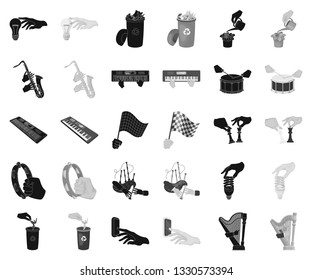 Manipulation by hands black,monochrome icons in set collection for design. Hand movement vector symbol stock web illustration.
