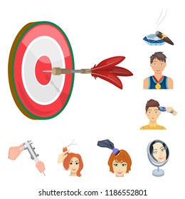 Manipulation by hands cartoon icons in set collection for design. Hand movement vector symbol stock web illustration.