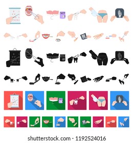 Manipulation by hands cartoon icons in set collection for design. Hand movement in medicine vector symbol stock web illustration.