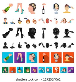 Manipulation by hands cartoon icons in set collection for design. Hand movement vector symbol stock web illustration.