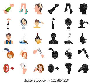 Manipulation by hands cartoon,black icons in set collection for design. Hand movement vector symbol stock web illustration.