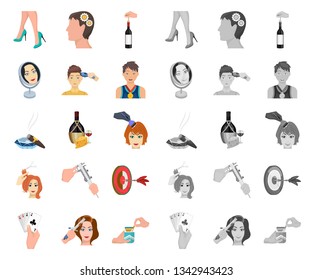 Manipulation by hands cartoon,mono icons in set collection for design. Hand movement vector symbol stock web illustration.