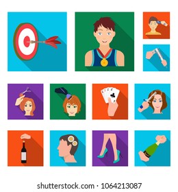 Manipulation by hands flat icons in set collection for design. Hand movement vector symbol stock web illustration.