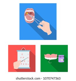 Manipulation by hands flat icons in set collection for design. Hand movement in medicine vector symbol stock web illustration.