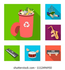 Manipulation by hands flat icons in set collection for design. Hand movement vector symbol stock web illustration.
