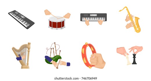 Manipulation by hands icons in set collection for design. Hand movement vector symbol stock web illustration.