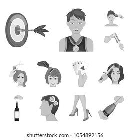 Manipulation by hands monochrome icons in set collection for design. Hand movement vector symbol stock web illustration.