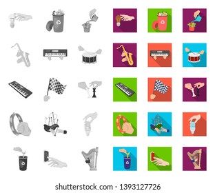 Manipulation by hands mono,flat icons in set collection for design. Hand movement vector symbol stock web illustration.