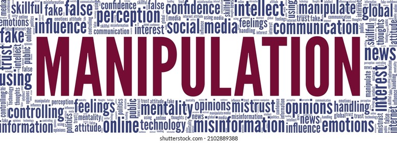 Manipulation concept vector illustration word cloud isolated on white background.