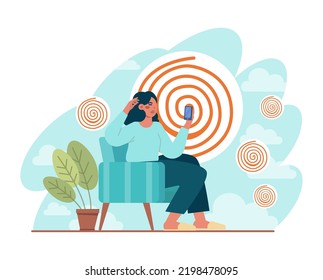 Manipulación y control sobre el concepto de personas. Las manos de los maestros de marionetas influyen en las marionetas y manipulan a los personajes. Propaganda y idea de adicción a internet. Ilustración vectorial plana