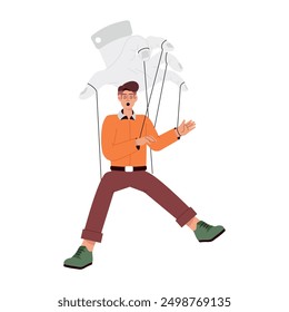  Manipulation Flat Style Character Illustrations