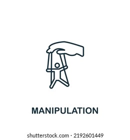 Icono de manipulación. Icono de Personalidad simple de línea para plantillas, diseño web e infografías