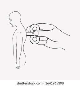 Manipulation of man icon line element. Vector illustration of manipulation of man icon line isolated on clean background for your web mobile app logo design.