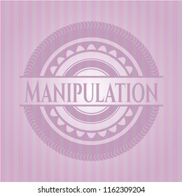 Manipulation pink emblem. Retro