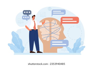 Manipulation. Psychological control method. Domination exploitation, emotional abuse and control. Toxic relationship, propaganda, internet addiction idea. Flat vector illustration