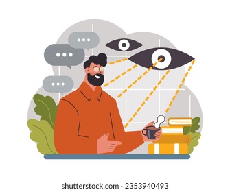 Manipulation. Psychological control method. Domination exploitation, emotional abuse and control. Propaganda and internet addiction idea. Flat vector illustration