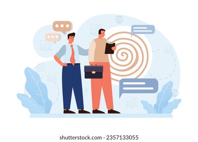 Manipulation. Psychological control method. Domination exploitation, emotional abuse and control. Toxic relationship, propaganda, internet addiction idea. Flat vector illustration