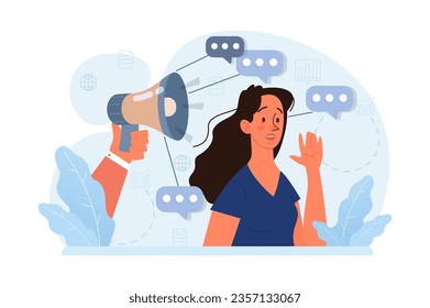 Manipulation. Psychological control method. Domination exploitation, emotional abuse and control. Toxic relationship, propaganda, internet addiction idea. Flat vector illustration