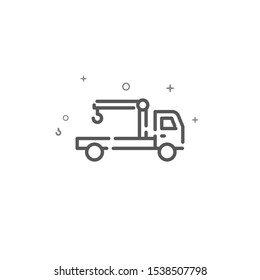 Manipulator car simple vector line icon. Symbol, pictogram, sign. Light background. Editable stroke