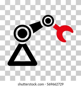 Manipulator Equipment icon. Vector illustration style is flat iconic bicolor symbol, intensive red and black colors, transparent background. Designed for web and software interfaces.