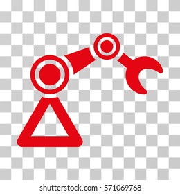 Manipulator Equipment icon. Vector illustration style is flat iconic symbol, red color, transparent background. Designed for web and software interfaces.