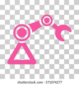 Manipulator Equipment icon. Vector illustration style is flat iconic symbol, pink color, transparent background. Designed for web and software interfaces.