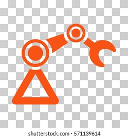 Manipulator Equipment icon. Vector illustration style is flat iconic symbol, orange color, transparent background. Designed for web and software interfaces.