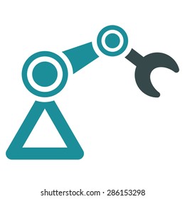 Manipulator icon from Business Bicolor Set. This flat vector symbol uses soft blue colors, rounded angles, and isolated on a white background.