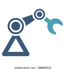 Manipulator icon from Business Bicolor Set. This flat vector symbol uses cyan and blue colors, rounded angles, and isolated on a white background.