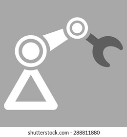 Manipulator icon from Business Bicolor Set. This flat vector symbol uses dark gray and white colors, rounded angles, and isolated on a silver background.