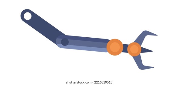Manipulator robotic arm flat illustration
