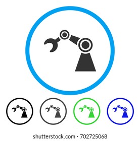 Manipulator rounded icon. Vector illustration style is a flat iconic symbol inside a circle, black, gray, blue, green versions. Designed for web and software interfaces.