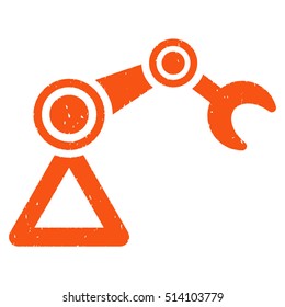 Manipulator rubber seal stamp watermark. Icon vector symbol with grunge design and unclean texture. Scratched orange ink emblem on a white background.