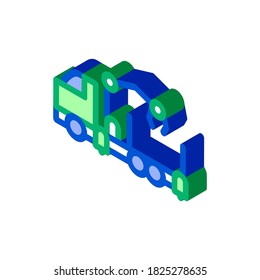 Manipulator LKW Symbol Vektor. isometrisches Manipulatorschild. farbige einzelne Symbolillustration