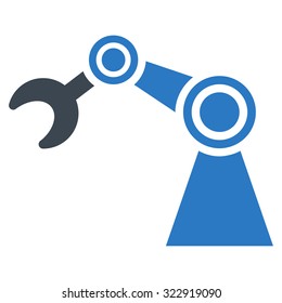 Manipulator vector icon. Style is bicolor flat symbol, smooth blue colors, rounded angles, white background.