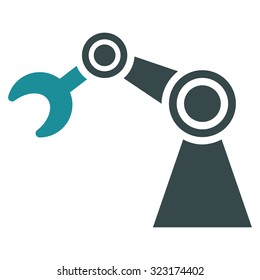 Manipulator vector icon. Style is bicolor flat symbol, soft blue colors, rounded angles, white background.