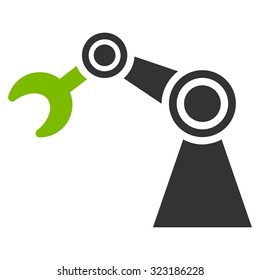 Manipulator vector icon. Style is bicolor flat symbol, eco green and gray colors, rounded angles, white background.