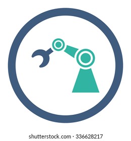 Manipulator vector icon. Style is bicolor flat rounded symbol, cobalt and cyan colors, rounded angles, white background.