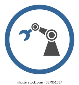 Manipulator vector icon. Style is bicolor flat rounded symbol, cobalt and gray colors, rounded angles, white background.
